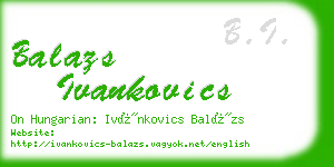 balazs ivankovics business card